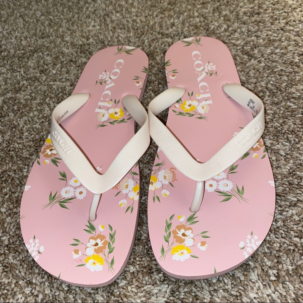 Pink Coach flip flops